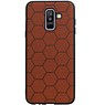 Custodia rigida esagonale per Samsung Galaxy A6 Plus 2018 Marrone