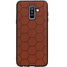 Étui rigide hexagonal pour Samsung Galaxy A6 Plus 2018 brun
