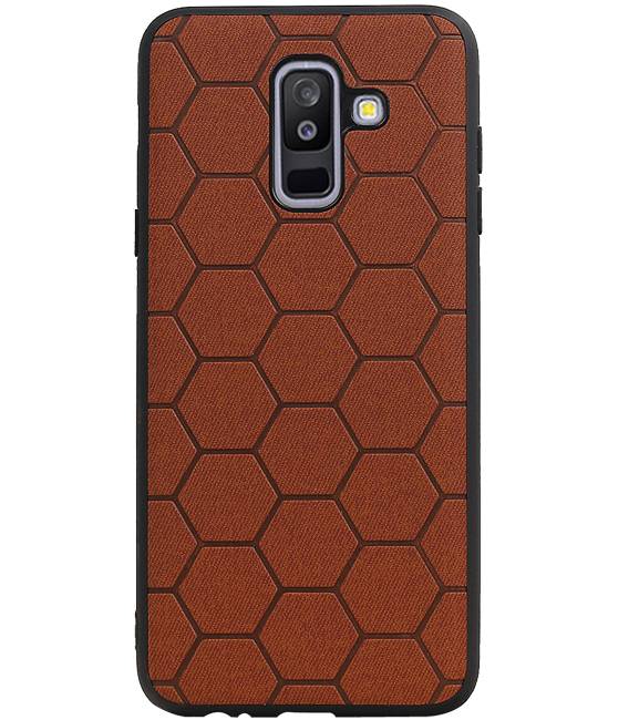 Étui rigide hexagonal pour Samsung Galaxy A6 Plus 2018 brun