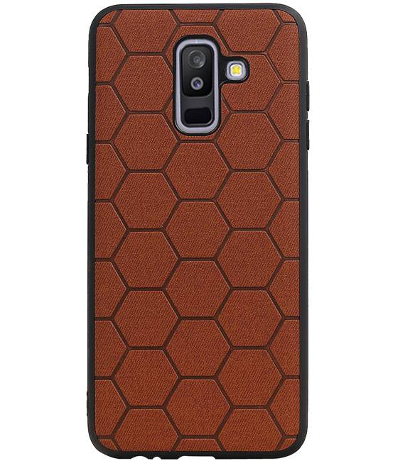 Hexagon Hard Case for Samsung Galaxy A6 Plus 2018 Brown