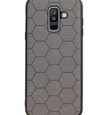 Hexagon Hard Case voor Samsung Galaxy A6 Plus 2018 Grijs