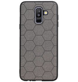 Custodia rigida esagonale per Samsung Galaxy A6 Plus 2018 grigio