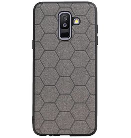 Hexagon Hard Case voor Samsung Galaxy A6 Plus 2018 Grijs