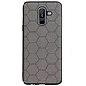 Estuche rígido hexagonal para Samsung Galaxy A6 Plus 2018 gris