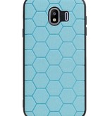 Étui rigide hexagonal pour Samsung Galaxy J4 bleu