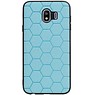 Étui rigide hexagonal pour Samsung Galaxy J4 bleu