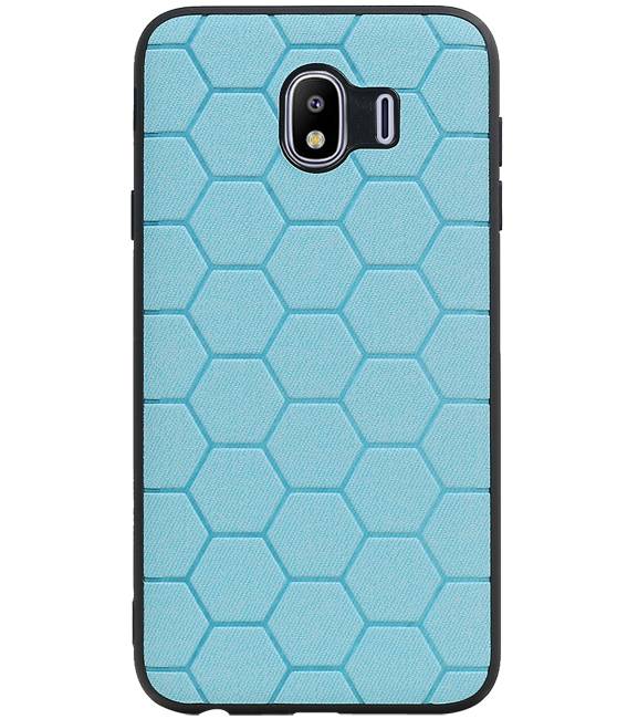 Étui rigide hexagonal pour Samsung Galaxy J4 bleu