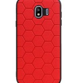 Étui rigide hexagonal pour Samsung Galaxy J4 rouge