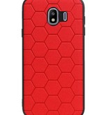 Hexagon Hard Case für Samsung Galaxy J4 Rot