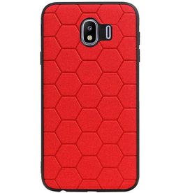 Estuche rígido hexagonal para Samsung Galaxy J4 rojo