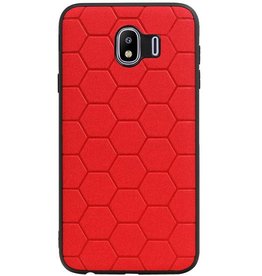 Hexagon Hard Case für Samsung Galaxy J4 Rot