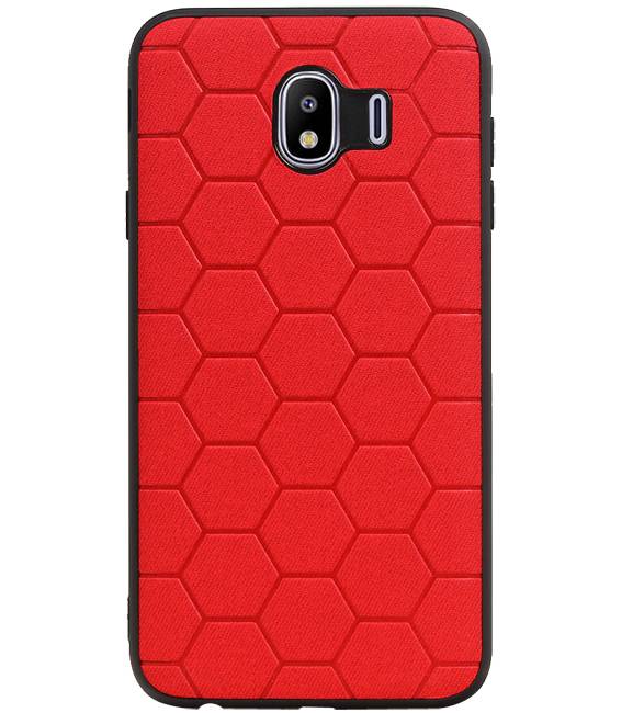 Estuche rígido hexagonal para Samsung Galaxy J4 rojo