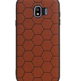 Hexagon Hard Case pour Samsung Galaxy J4 Brown