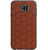 Hexagon Hard Case voor Samsung Galaxy J4 Bruin