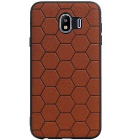 Estuche rígido hexagonal para Samsung Galaxy J4 Marrón