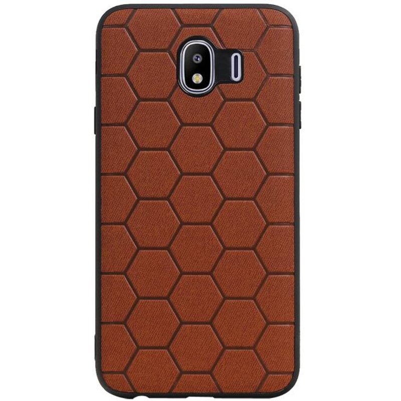 Hexagon Hard Case voor Samsung Galaxy J4 Bruin