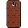 Estuche rígido hexagonal para Samsung Galaxy J4 Marrón