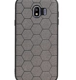 Étui rigide hexagonal pour Samsung Galaxy J4 gris