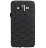 Étui rigide hexagonal pour Samsung Galaxy J7 Duo Noir