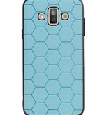 Étui rigide hexagonal pour Samsung Galaxy J7 Duo Bleu