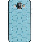 Hexagon Hard Case for Samsung Galaxy J7 Duo Blue