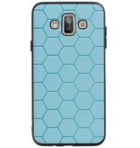 Étui rigide hexagonal pour Samsung Galaxy J7 Duo Bleu