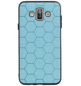 Étui rigide hexagonal pour Samsung Galaxy J7 Duo Bleu