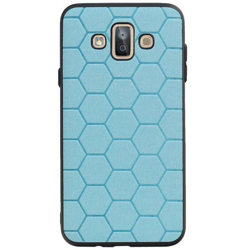 Étui rigide hexagonal pour Samsung Galaxy J7 Duo Bleu