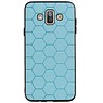 Étui rigide hexagonal pour Samsung Galaxy J7 Duo Bleu