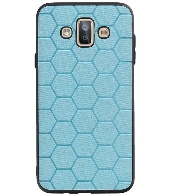 Hexagon Hard Case voor Samsung Galaxy J7 Duo Blauw