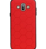 Estuche rígido hexagonal para Samsung Galaxy J7 Duo Red