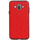 Hexagon Hard Case voor Samsung Galaxy J7 Duo Rood