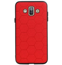 Hexagon Hard Case pour Samsung Galaxy J7 Duo Rouge
