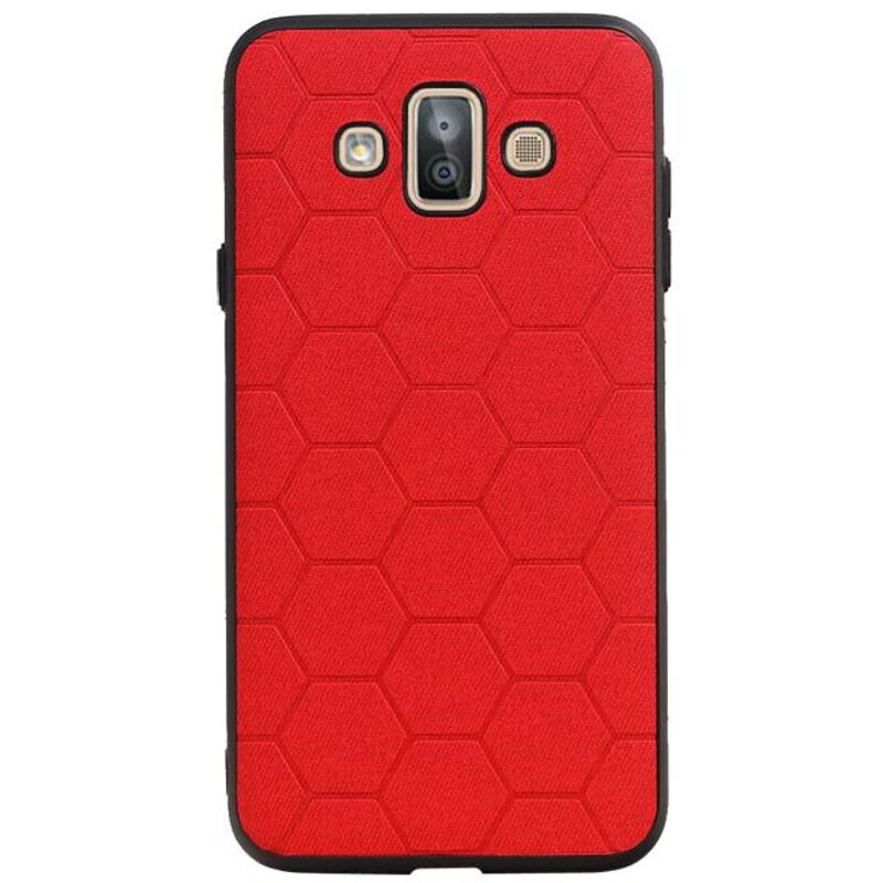 Hexagon Hard Case voor Samsung Galaxy J7 Duo Rood