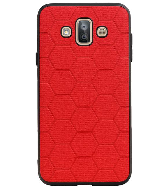Estuche rígido hexagonal para Samsung Galaxy J7 Duo Red