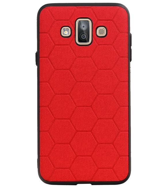 Hexagon Hard Case pour Samsung Galaxy J7 Duo Rouge