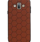 Estuche rígido hexagonal para Samsung Galaxy J7 Duo Marrón