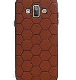 Hexagon Hard Case for Samsung Galaxy J7 Duo Brown