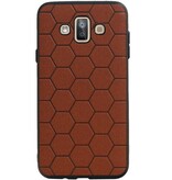 Hexagon Hard Case for Samsung Galaxy J7 Duo Brown