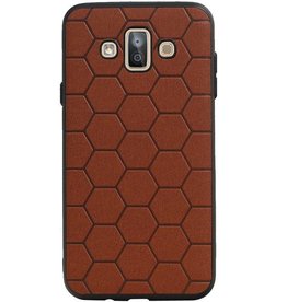 Custodia rigida esagonale per Samsung Galaxy J7 Duo Brown