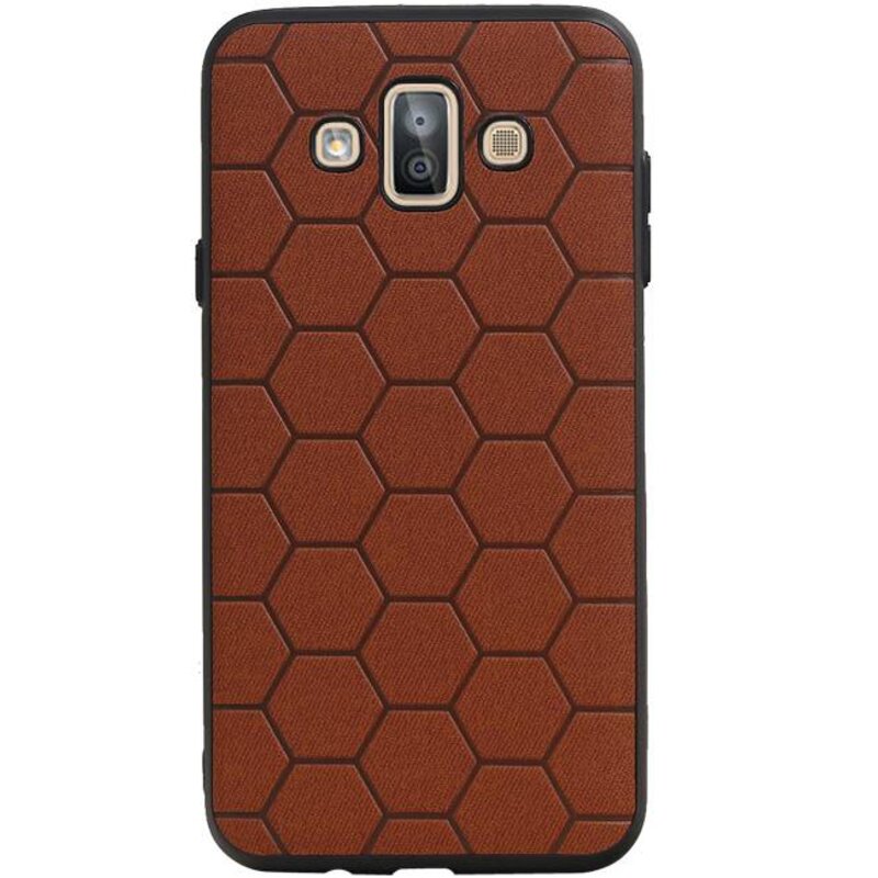 Étui rigide hexagonal pour Samsung Galaxy J7 Duo Brown