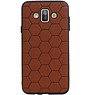 Estuche rígido hexagonal para Samsung Galaxy J7 Duo Marrón