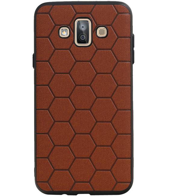 Custodia rigida esagonale per Samsung Galaxy J7 Duo Brown