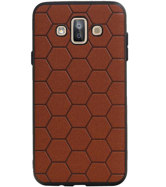 Hexagon Hard Case voor Samsung Galaxy J7 Duo Bruin