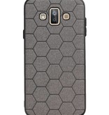 Estuche rígido hexagonal para Samsung Galaxy J7 Duo gris