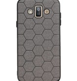 Hexagon Hard Case voor Samsung Galaxy J7 Duo Grijs
