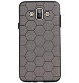 Étui rigide hexagonal pour Samsung Galaxy J7 Duo Gris