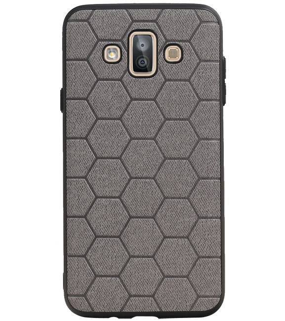 Estuche rígido hexagonal para Samsung Galaxy J7 Duo gris