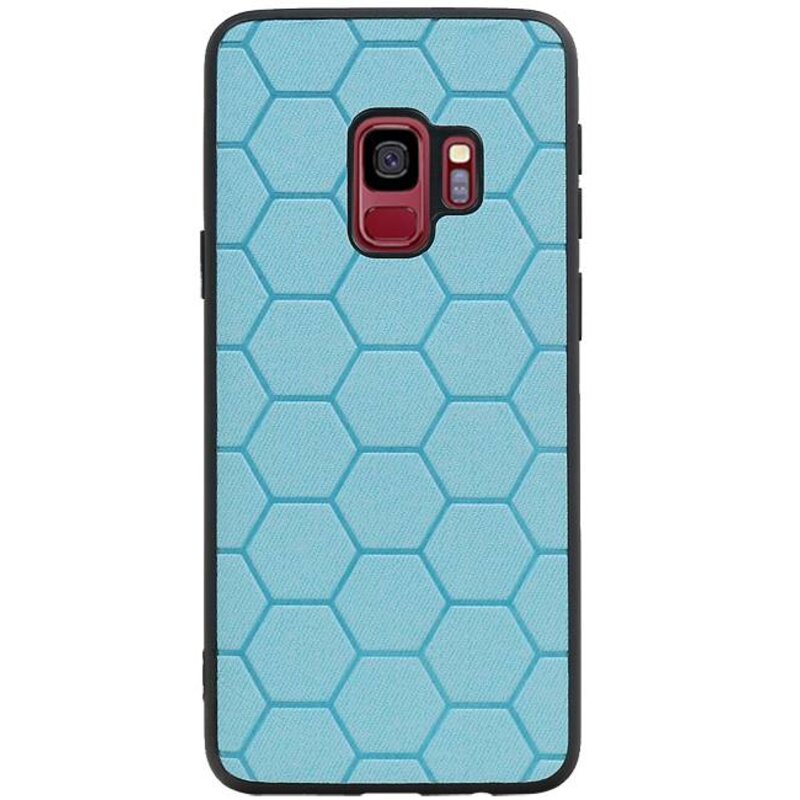 Étui rigide hexagonal pour Samsung Galaxy S9 bleu