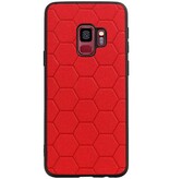 Étui rigide hexagonal pour Samsung Galaxy S9 rouge